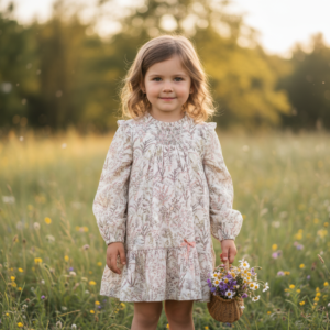 vestido beige estampado laia